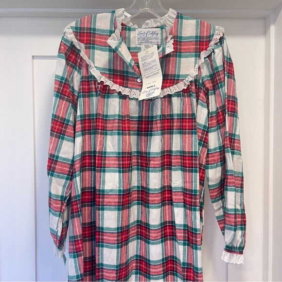 Vintage NWTLanz of Salzburg 100% cotton flannel Xmas nightgown eyelet size SMALL - Picture 7 of 7